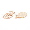 Brass White Opal Rhinestone Pendants KK-S364-214-2