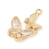 Brass Micro Pave Clear Cubic Zirconia Pendants KK-R219-33G-2