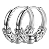 Non-Tarnish 304 Stainless Steel Beaded Hoop Earrings PW-WG23967-13-1