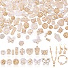 120Pcs 15 Styles Metal Enlaced Transparent Acrylic Beads MACR-GA0001-06-1