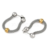 304 Stainless Steel Chain Charm Hoop Earrings for Women EJEW-M023-03P-2