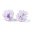 Polymer Clay Rhinestone Beads with Embossed Resin Roses RESI-T059-01A-3