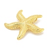 Rack Plating Starfish Brass Pendants KK-K341-65G-2