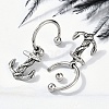 Anchor 316 Surgical Stainless Steel Hoop Earrings EJEW-G416-43AS-3