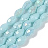 Opaque Solid Color Electroplate Glass Beads Strands LS-EGLA-N013-P10mm-B11-1