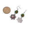 Christmas Glass Seed and Resin Imitation Pearl Dangle Earrings Sets for Women EJEW-JE06100-3