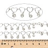 Rack Plating Brass Heart Link Chains CHC-A007-14P-2