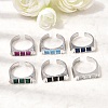 Brass Micro Pave Cubic Zirconia Cuff Open Rings for Women RJEW-L343-02P-1
