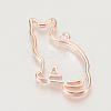 Alloy Kitten Open Back Bezel Pendants PALLOY-R098-16RG-3