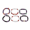 6Pcs Natural Mixed Gemstone Round & Chip Stretch Bracelets Sets for Women BJEW-JB101000-1