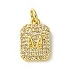 Rack Plating Brass Micro Pave Clear Cubic Zirconia Charms KK-G501-01M-G-1