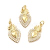 Rack Plating Brass Micro Pave Cubic Zirconia Pendants KK-K270-22G-4