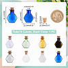   8pcs 8 colors Hexagon Dollhouse Miniature Glass Cork Bottles Ornament AJEW-PH0018-02-2