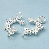 Rack Plating Brass Pave Clear Cubic Zirconia Connector Charms KK-K273-08S-2