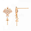 Brass Micro Pave Clear Cubic Zirconia Earring Findings KK-T062-209G-NF-1