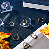 SUNNYCLUE 8Pcs Brass Cubic Zirconia Adjustable Ring Components KK-SC0003-94-4