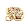 Real 18K Gold Plated Brass Glass Pendants KK-L209-087G-2