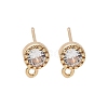 Brass Clear Cubic Zirconia Stud Earrings Finding for Women KK-A244-10A-G-1