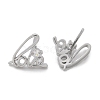 Brass Clear Cubic Zirconia Stud Earrings EJEW-Q014-10P-2