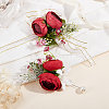 CRASPIRE 1Pc Rose Flower Cloth Lapel Pin AJEW-CP0001-80B-7