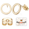 Beebeecraft 20Pcs Brass Ring Stud Earrings for Women with 20Pcs Friction Ear Nuts KK-BBC0007-81-1