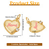 BENECREAT 6Pcs 3 Colors Brass Micro Pave Clear Cubic Zirconia Charms ZIRC-BC0001-15-2