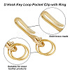 HOBBIESAY 2 Sets Brass Keychain Clasp Findings KK-HY0003-76-5