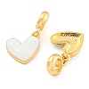 Rack Plating Alloy Enamel Heart European Dangle Charms FIND-B034-20G-06-2