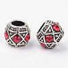 Alloy Rhinestone Rondelle Large Hole European Beads MPDL-R036-80C-1