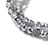 Half Plated Faceted Rondelle Glass Bead Strands EGLA-S095-3mm-03-3