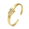 Heart Clear Cubic Zirconia Cuff Bangles BJEW-P336-05G-3