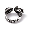 Dragon Head Natural Gemstone Cuff Rings RJEW-G273-03AS-4