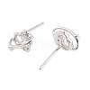 925 Sterling Silver Micro Pave Clear Cubic Zirconia Stud Earrings for Women EJEW-F342-04P-2