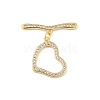 Brass Micro Pave Clear Cubic Zirconia Toggle Clasps KK-P234-79G-4