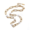 Ion Plating(IP) 304 Stainless Steel Oval Link Chain Necklaces for Women NJEW-P320-23G-4