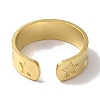Vacuum Plating 201 Stainless Steel Star Wide Open Cuff Rings for Women RJEW-C092-32G-3