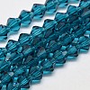 Imitate Austrian Crystal Bicone Glass Beads Strands GLAA-F029-5x5mm-01-1