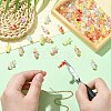 80Pcs 8 Colors Glass Pendants PALLOY-CJ00150-5