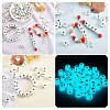 20Pcs Luminous Cube Letter Silicone Beads 12x12x12mm Square Dice Alphabet Beads with 2mm Hole Spacer Loose Letter Beads for Bracelet Necklace Jewelry Making JX437F-3