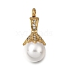 304 Stainless Steel & ABS Plastic Pearl Memorial Pendants PL-CBA387B-01G-1
