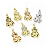 Brass Cubic Zirconia Pendants ZIRC-K089-15G-2