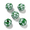 Printed Wood European Beads WOOD-G022-09J-1