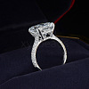 Brass Crystal Rhinestone Finger Rings for Women WGCDF56-01-3