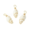 Natural Spiral Shell Pendants PALLOY-JF02792-01-1