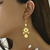 Fashionable Brass Coin Flat Round Hoop Earrings FC9615-4