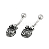 Heart 316 Surgical Stainless Steel Dangle Belly Button Rings EJEW-G416-10AS-4