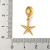 304 Stainless Steel European Dangle Charms STAS-U005-25G-3