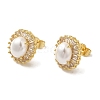 Oval ABS Imitation Pearl Studs Earrings EJEW-K289-09G-2