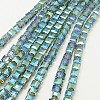 Electroplate Glass Beads Strands EGLA-D018-4x4mm-M5-2