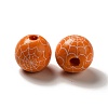 Halloween Printed Spider Webs Colored Wood European Beads WOOD-K007-04H-3